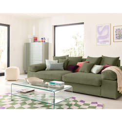 Aspen - canapé 4 places - assise profonde - velours côtelé - vert