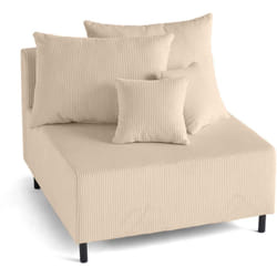 Edinburg - module d'assise sans accoudoirs - en velours côtelé - beige