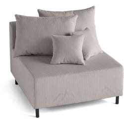 Edinburg - module d'assise sans accoudoirs - en velours côtelé - gris clair