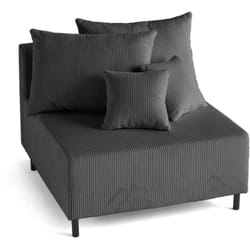 Edinburg - module d'assise sans accoudoirs - en velours côtelé - gris foncé