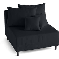 Edinburg - module d'assise sans accoudoirs - en velours côtelé - noir