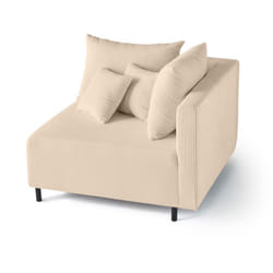 Edinburg - module d'assise d'angle droit - en velours côtelé - beige