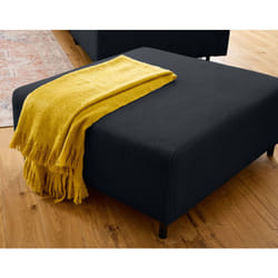 Lisa Design - Edinburg - pouf modulable - en velours côtelé - noir