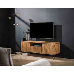 Delhi - meuble tv - bois et noir - 135 cm
