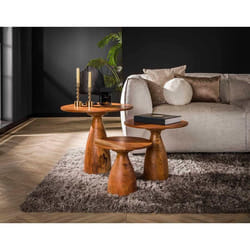 Henna - lot de 3 tables basses - bois d'acacia massif