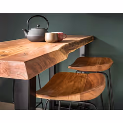 Djoda - lot de 4 tabourets de bar - bois massif d'acacia