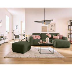 Sorrente - canapé d'angle réversible - convertible avec coffre - 4 places - en tissu texturé