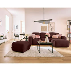 Sorrente - canapé d'angle réversible - convertible avec coffre - 4 places - en tissu texturé