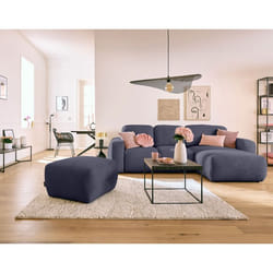 Sorrente - canapé d'angle réversible - convertible avec coffre - 4 places - en tissu texturé