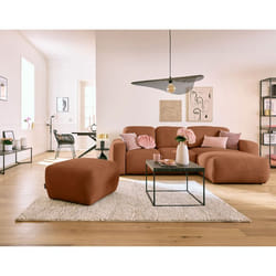 Sorrente - canapé d'angle réversible - convertible avec coffre - 4 places - en tissu texturé