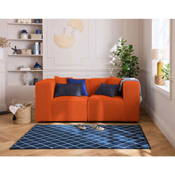 Arty - canapé modulable 2 places - en tissu mailles 3d - orange