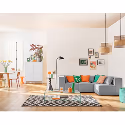 Arty - canapé modulable d'angle droit 5 places - en tissu mailles 3D
