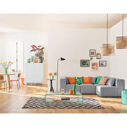 Arty - canapé modulable d'angle droit 5 places - en tissu mailles 3D