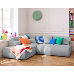 Onyx - canapé modulable d'angle gauche - 5 places - en tissu mailles 3D