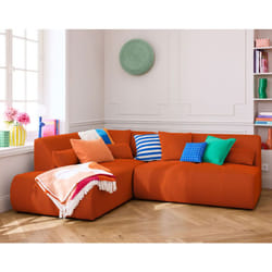 Onyx - canapé modulable d'angle gauche - 5 places - en tissu mailles 3d - orange