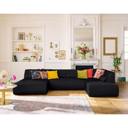 Onyx - canapé panoramique modulable d'angle droit - 7 places - en tissu mailles 3D
