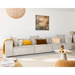 Colombine - canapé modulable droit - 3 places - en velours côtelé - beige