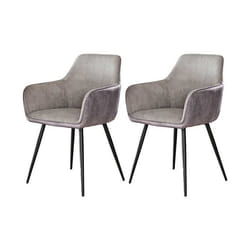 Lormi - lot de 2 fauteuils - en velours côtelé et velours - gris