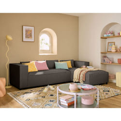 Stella - canapé d'angle droit - 4 places - en tissu texturé