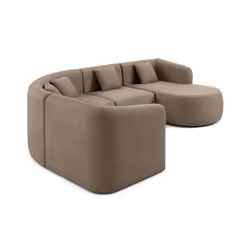 Ikare - canapé modulable d'angle droit - 5 places - avec méridienne - en tissu
