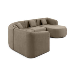 Ikare - canapé modulable d'angle droit - 5 places - avec méridienne - en tissu
