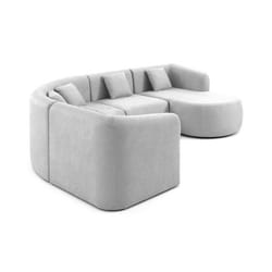 Ikare - canapé modulable d'angle droit - 5 places - avec méridienne - en tissu