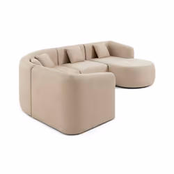 Ikare - canapé modulable d'angle droit - 5 places - avec méridienne - en tissu