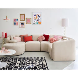 Ikare - canapé modulable d'angle gauche - 5 places - avec méridienne - en tissu