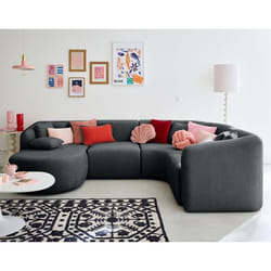 Ikare - canapé modulable d'angle gauche - 5 places - avec méridienne - en tissu