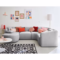 Ikare - canapé modulable d'angle gauche - 5 places - avec méridienne - en tissu