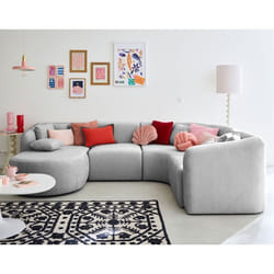 Ikare - canapé modulable d'angle gauche - 5 places - avec méridienne - en tissu