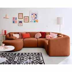 Ikare - canapé modulable d'angle gauche - 5 places - avec méridienne - en tissu