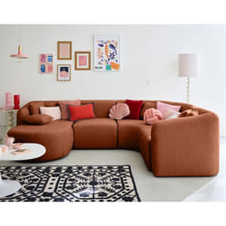 Ikare - canapé modulable d'angle gauche - 5 places - avec méridienne - en tissu