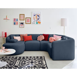 Ikare - canapé modulable d'angle gauche - 5 places - avec méridienne - en tissu