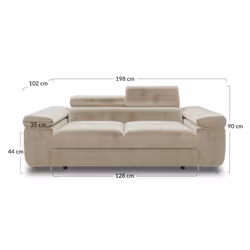 Best Mobilier 2101G canapé Gris - Vue supplémentaire 7