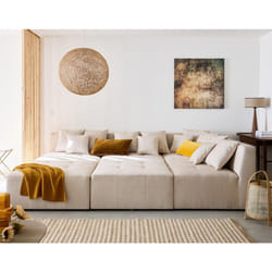 Amalfi - canapé modulable panoramique en u - 7 places - en tissu - beige