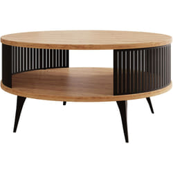 Forini - table basse - chêne naturel et noir - 75 cm