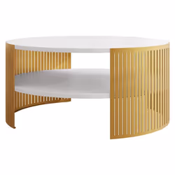Cruz - table basse - blanc et doré - 75 cm