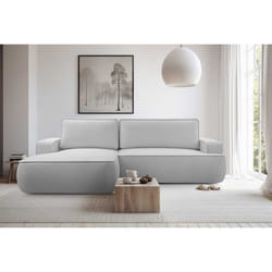Nessino - canapé d'angle gauche 4 places - convertible avec coffre - en tissu texturé
