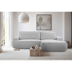 Nessino - canapé d'angle droit 4 places - convertible avec coffre - en tissu texturé