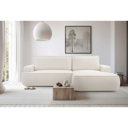 Nessino - canapé d'angle droit 4 places - convertible avec coffre - en tissu texturé