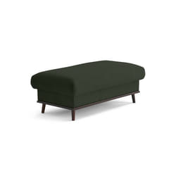 Albane - pouf en velours côtelé pieds bois foncé
