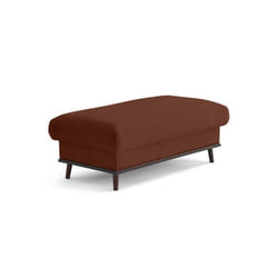 Albane - pouf en velours côtelé pieds bois foncé