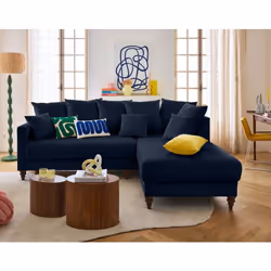 Flamingo - canapé d'angle droit 4 places convertible en velours