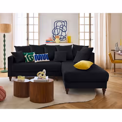 Flamingo - canapé d'angle droit 4 places convertible en velours