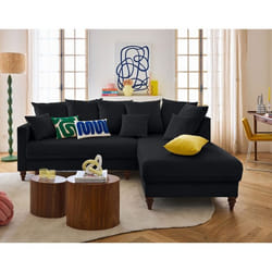 Flamingo - canapé d'angle droit 4 places convertible en velours
