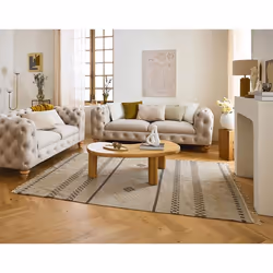 Walter - canapé 3 places chesterfield en velours - pieds bois