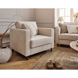 Jake - fauteuil en velours côtelé - pieds bois foncé