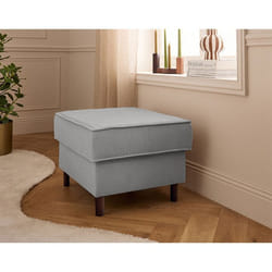 Jake - pouf en velours côtelé - pieds bois foncé