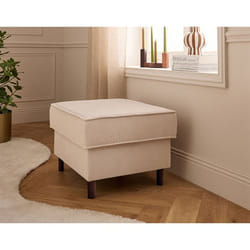 Jake - pouf en velours côtelé - pieds bois foncé